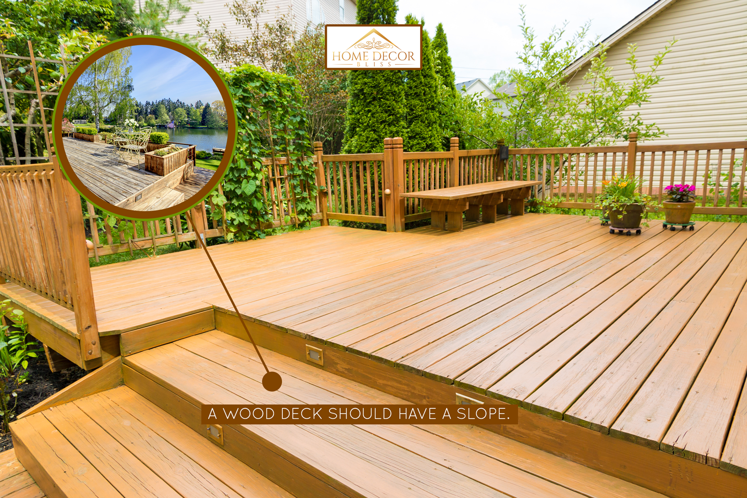 Wooden deck of family home - Should A Wood Deck Be Sloped