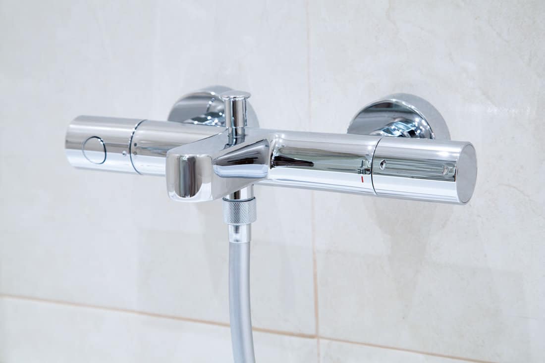 photo of a shower stainless facet modern type stainless faucet shiny