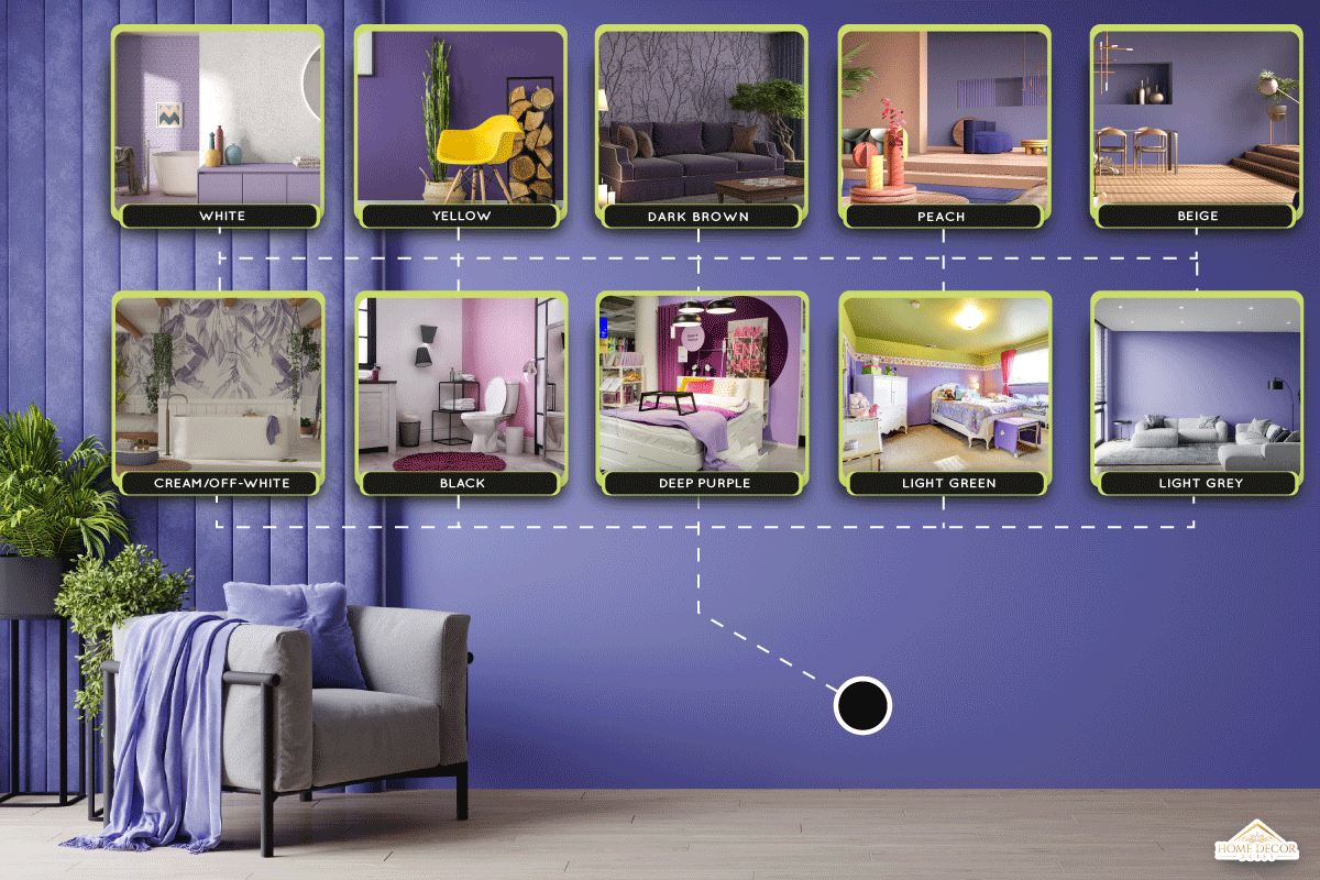 Horizontal space with bright mockup empty wall. Very peri lavender paint color, 10 Colors That Go With Lavender Walls (With Pictures)!