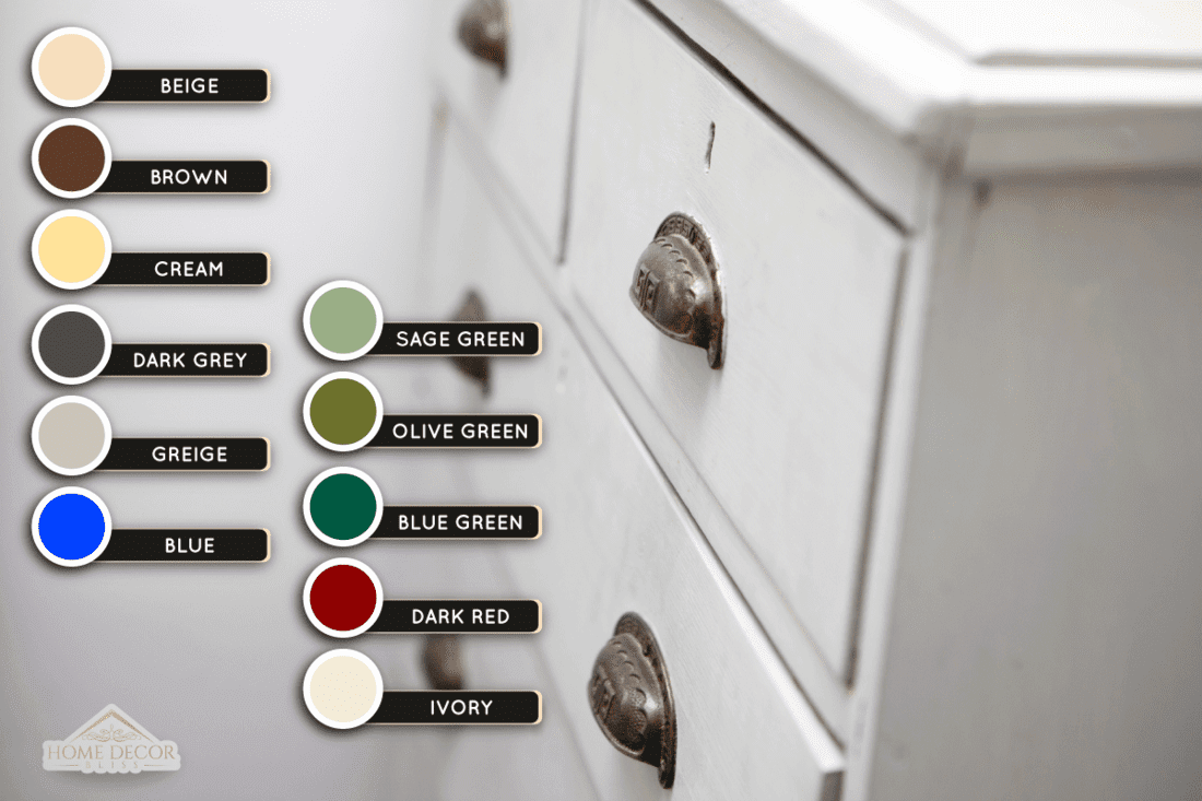 Old wooden chest of drawers with metal handles, 11 Colors That Go With Antique White Trim Or Cabinets 