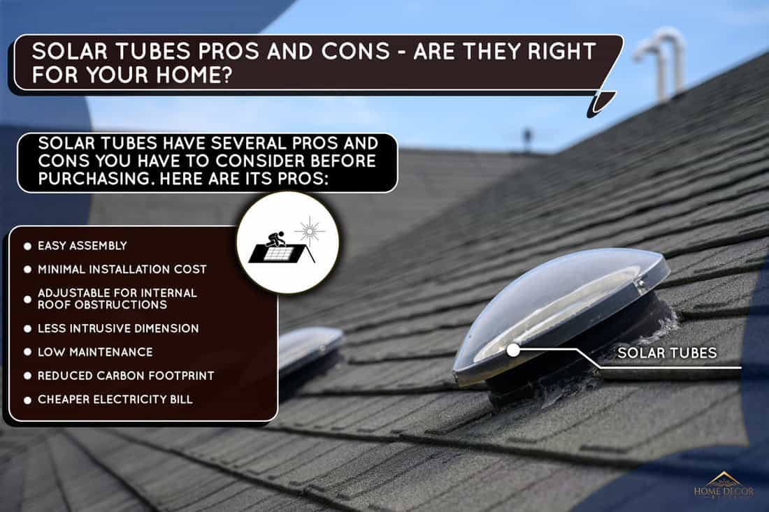 Dome shaped solar tube skylight on asphalt shingle roof, Solar Tubes Pros And Cons - Are They Right For Your Home?