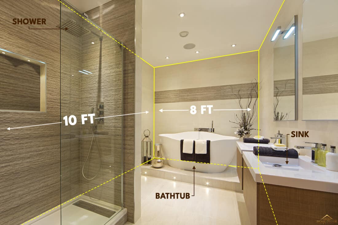 8x10 bathroom dimensions, 8x10 Bathroom Layout Ideas [Inc. Walk-In Shower, Corner Shower, and Tub Options]