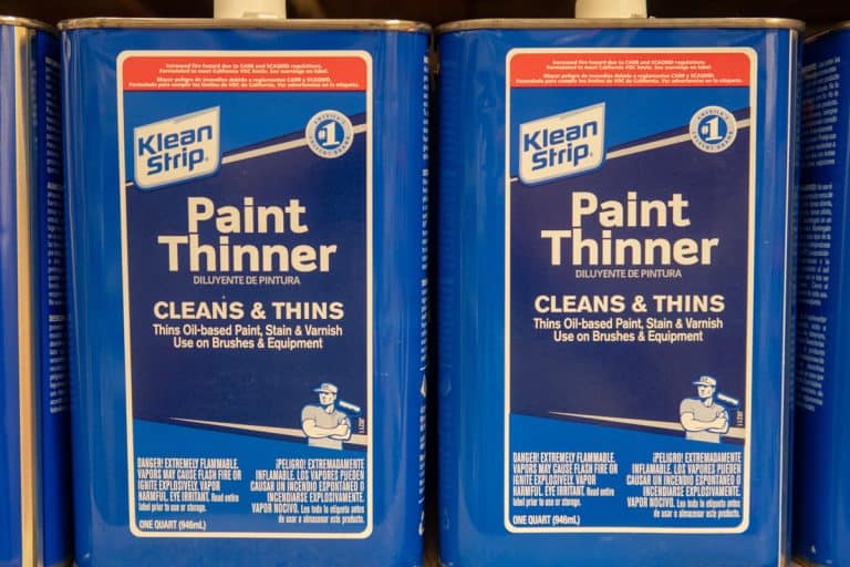 Klean Strip Paint Thinner on Display in a Home Depot Store, Startex brand of Green Paint Thinner and Acetone in stainless steel 1 gallon containers., How To Open And Use Klean Strip Paint Thinner