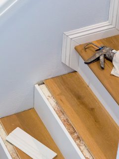 A hardwood floor installation on stairs, How To Install Hardwood Flooring On Stairs With Nosing?