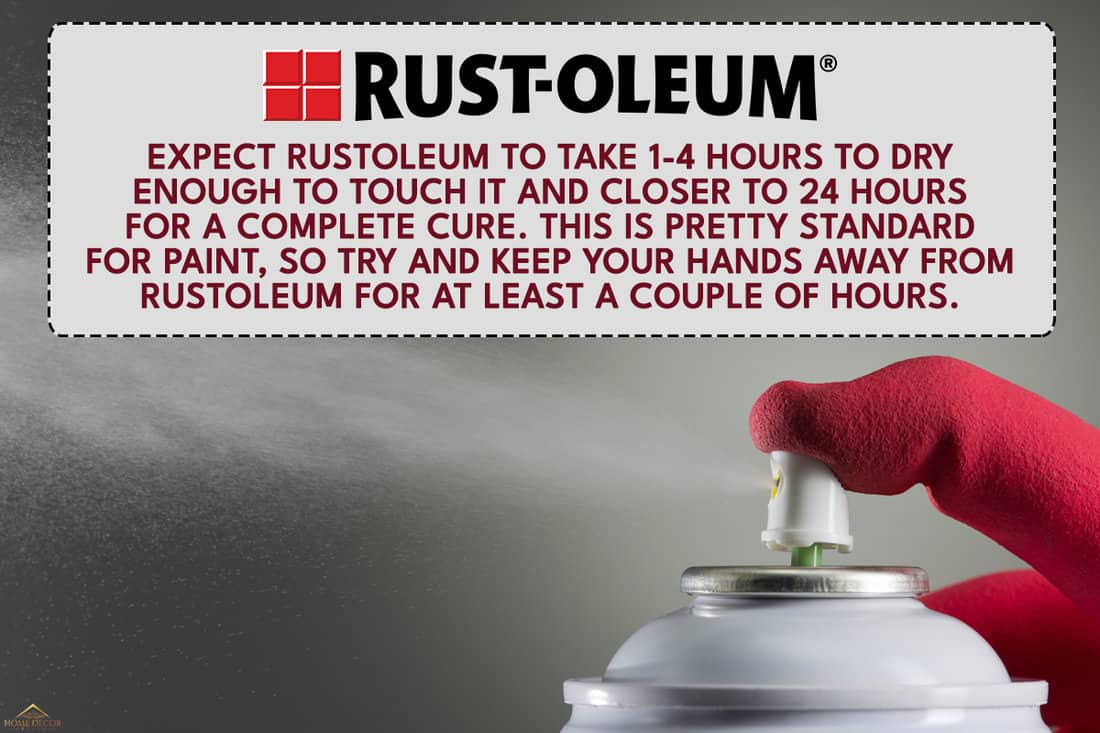 Stream of pressurized spray mist from containter, How Long Does Rustoleum Take To Dry? [Inc. Metal, Plastic, & Wood]