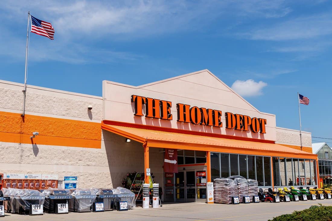 How To Recycle Fluorescent Tubes At Home Depot - Home Depot Location flying the American flag