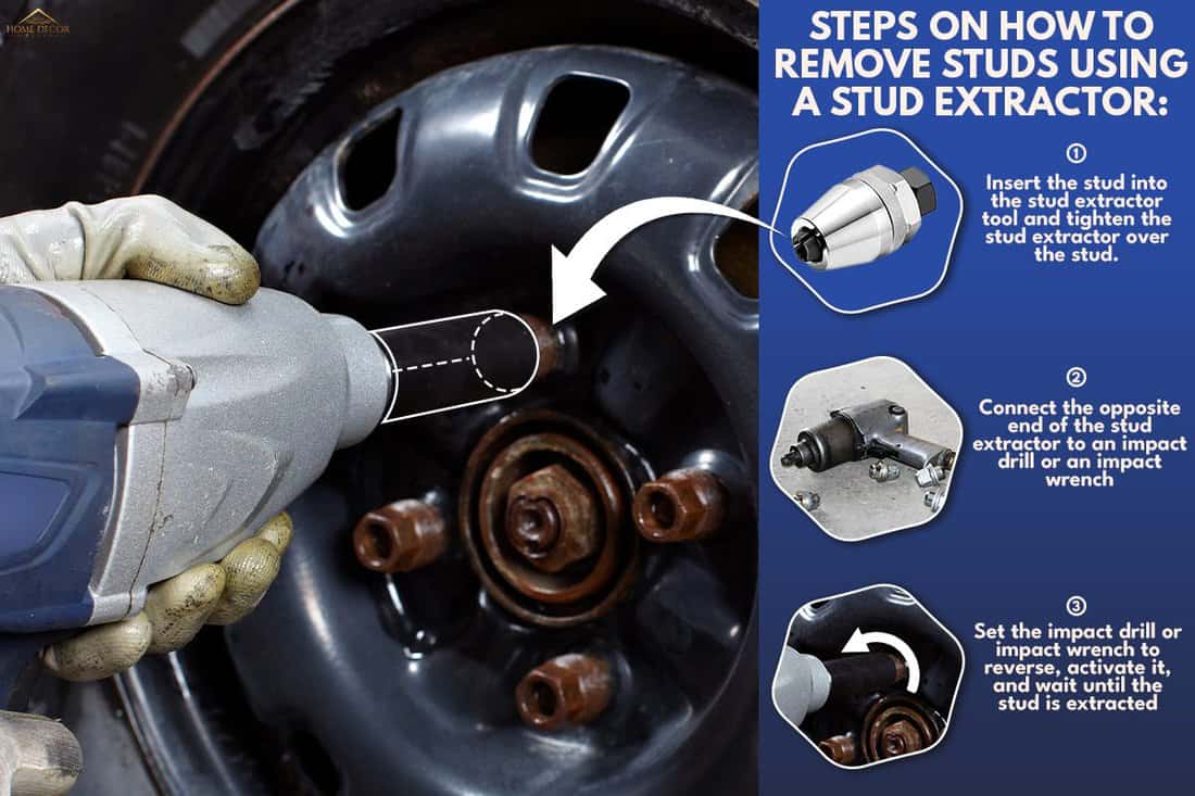 A mechanic removing stud on car wheel with impact wrench, How To Use A Stud Extractor [Step By Step Guide]?