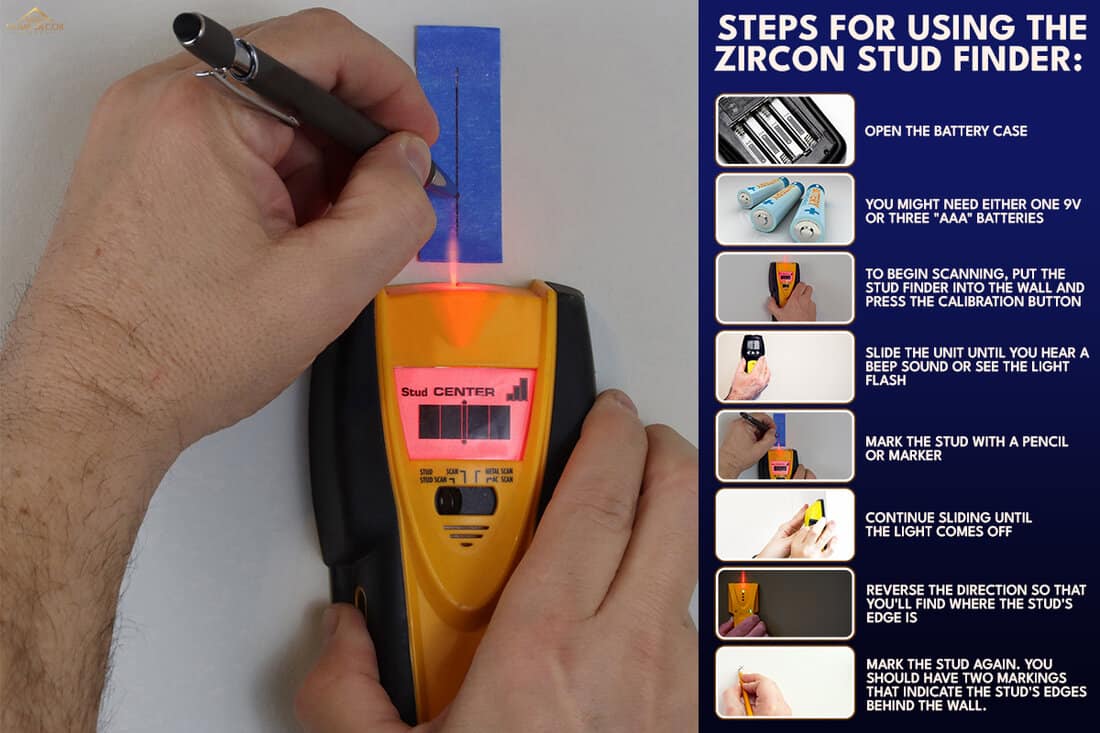 Electronic stud finder to search wall for studs, How To Use A Zircon Stud Finder [Step By Step Guide]