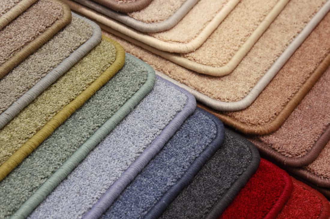 Multi-colored carpet on display