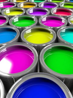 Multiple open paint cans. Rainbow colors. Creativity and diversity concept., Can Paint Freeze And At What Temperature?