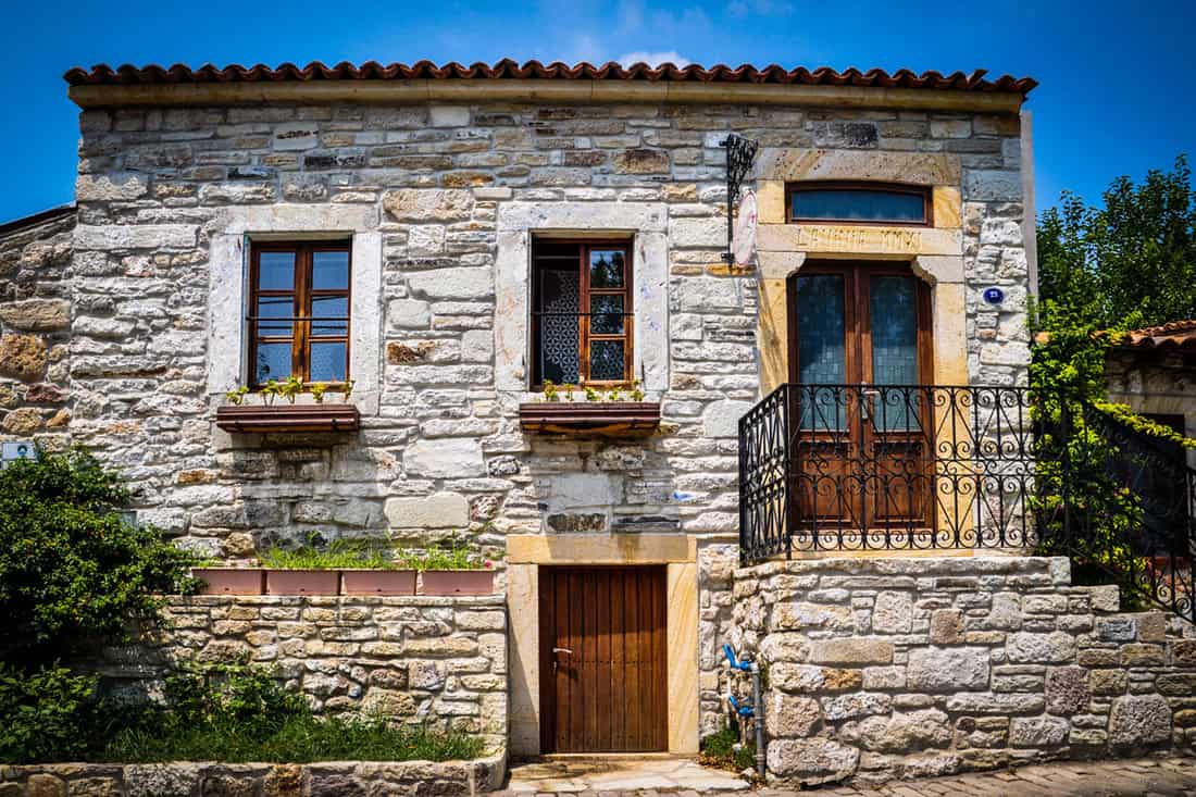 Old stone house on the streets of Foça