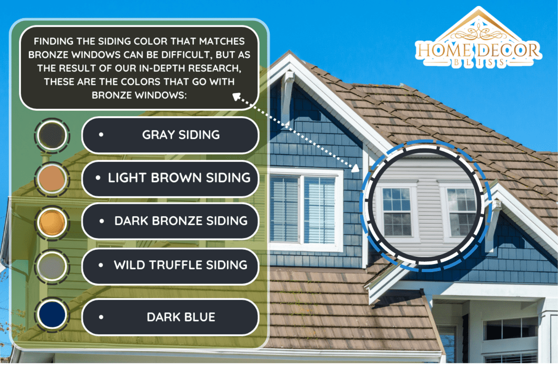 The roof of the house with nice window. - What Color Siding Goes With Bronze Windows?