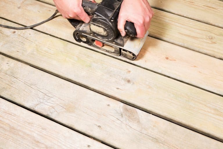 Using a power tool to sand a wooden deck, What Grit Sandpaper For Deck? [And Railings]