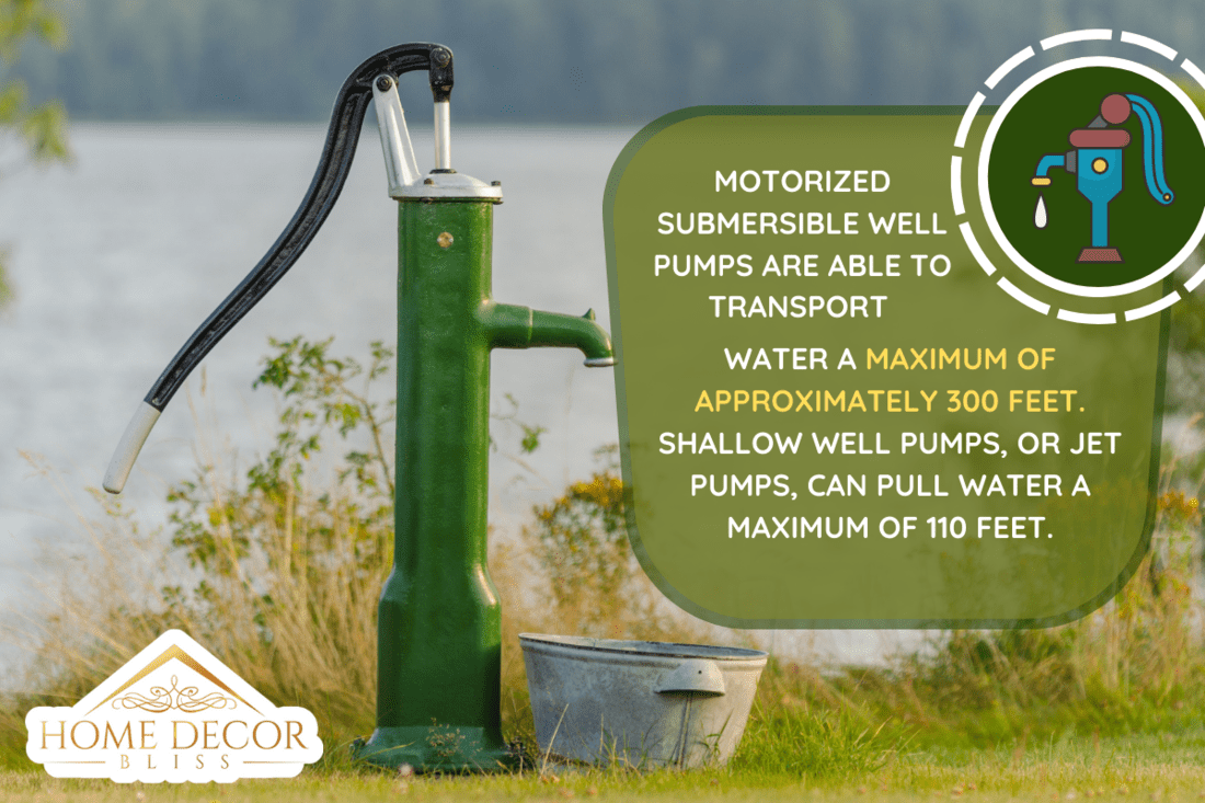 Water pump in front of a lake in summertime. - How Far Can A Well Pump Pull Water?