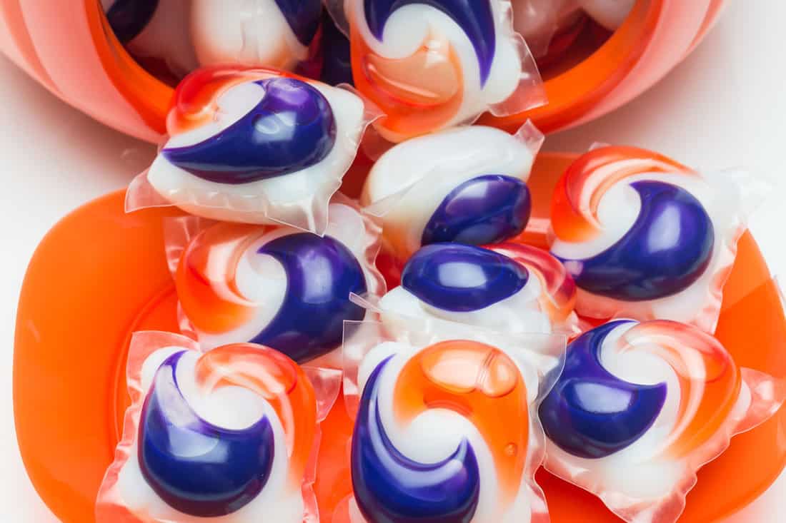 tide pods orange and blue colored for washing clothes