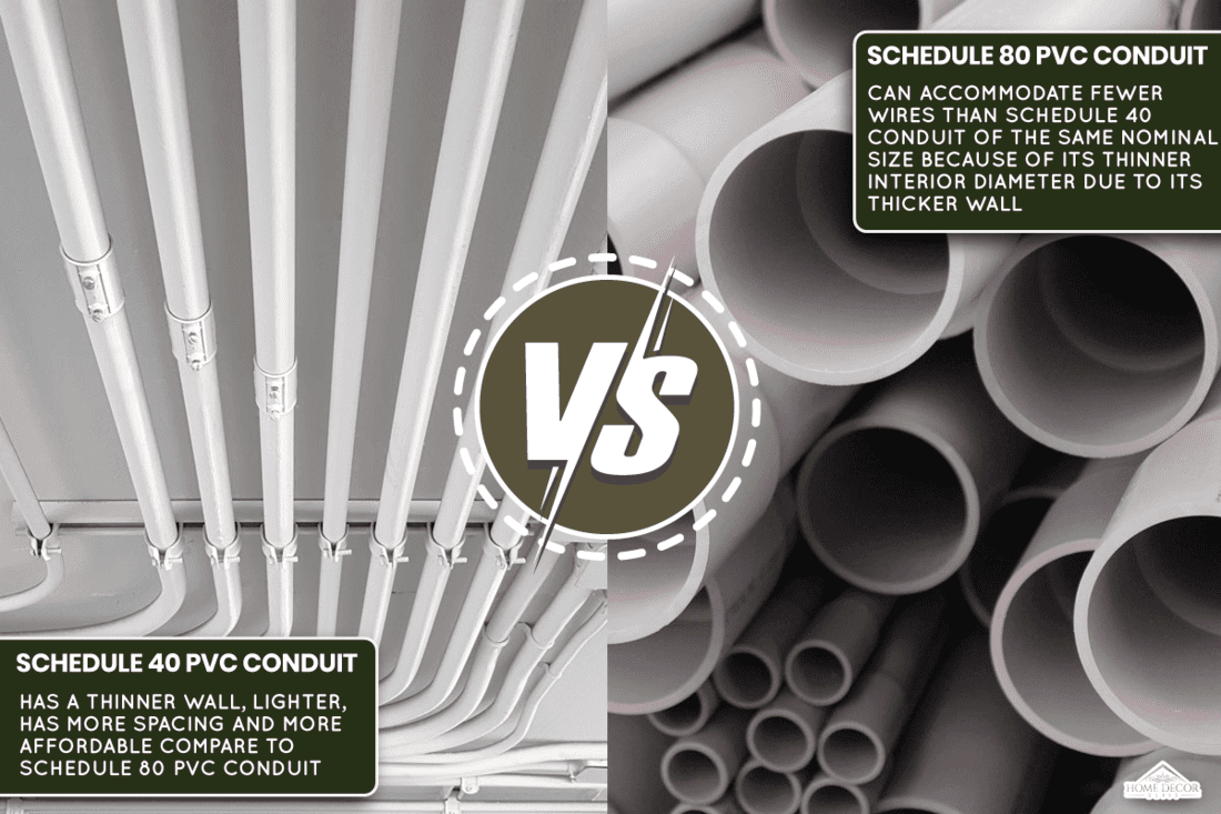difference in size and color and weight between Schedule 40 pvc pipe and 80 conduit, Schedule 40 Vs 80 Pvc Conduit - What Are The Differences?