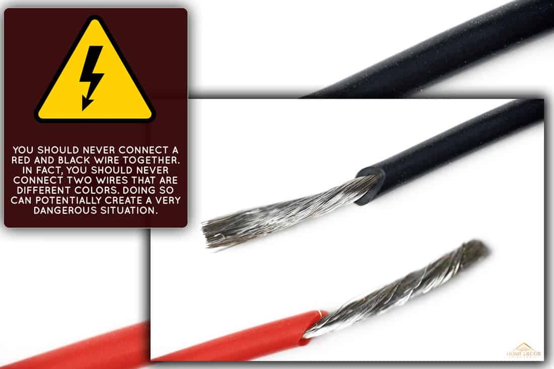Isolated aluminum bare wires of electric cable. Red and black wires without insulation for speakers or power. Supply of electricity to device, Can I Connect Red And Black Wires Together? [Safely]