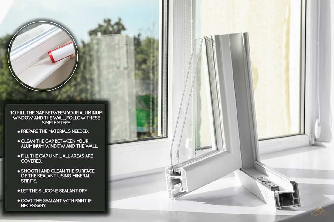 Sample of modern window profile on sill., How To Fill Gap Between An Aluminium Window & Wall [Step By Step Guide]
