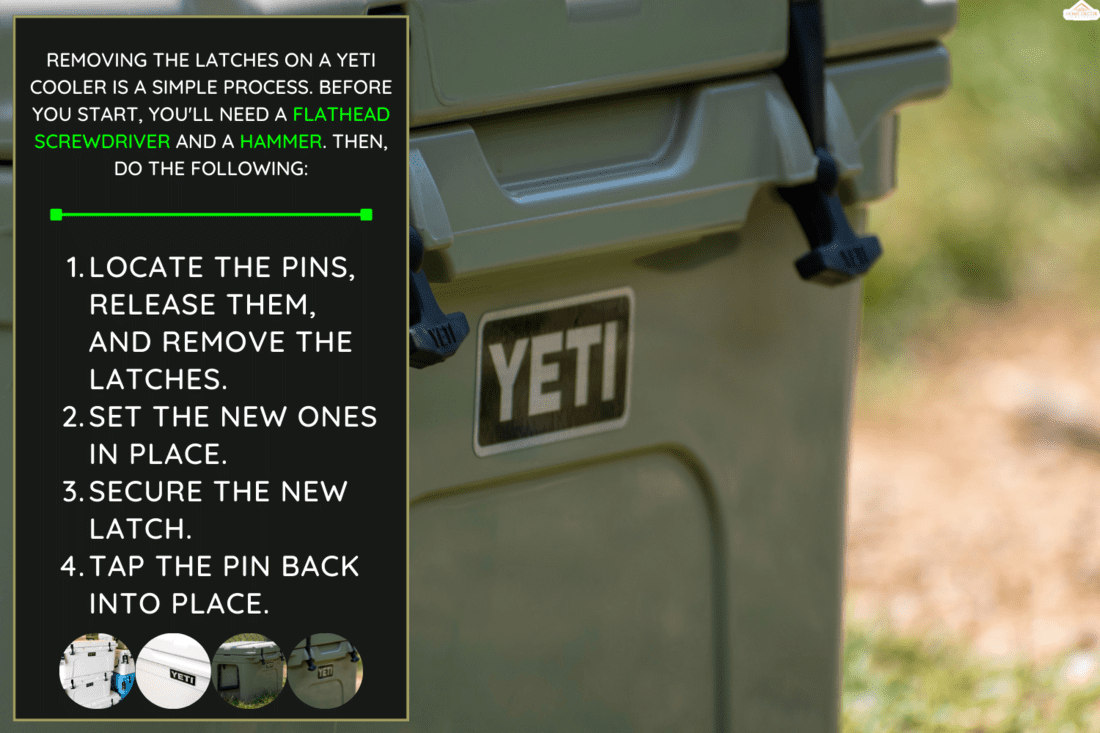 A YETI cooler sits beside a fence, and keeps drinks cold on a hot summer day - How To Remove & Replace Yeti Latches [Step-By-Step Detail]