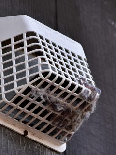 A dryer air vent accumulating dirt on its grills, How To Install Dryer Vent Bird Guard? [Quickly & Easily]
