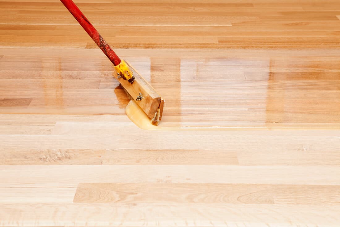 Applying clear polyurethane to hardwood floor