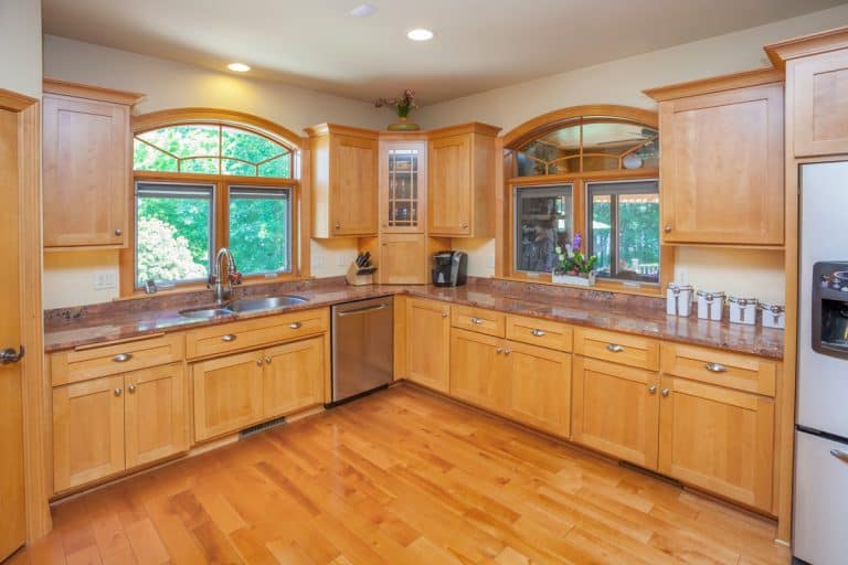 Bright Hickory flooring inside a modern kitchen, Pros & Cons Of Hickory Flooring [Considerations For Homeowners]