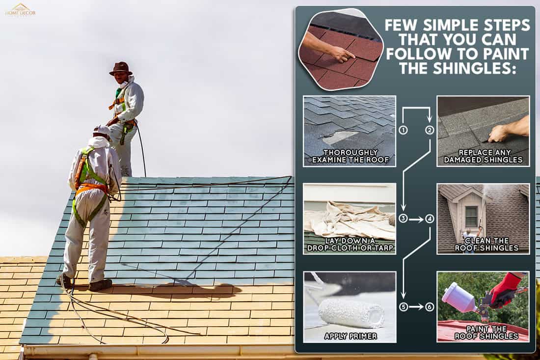 A men with protective clothing spray painting the roof, Can I Paint Roof Shingles?