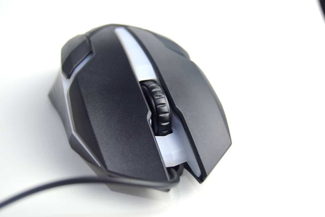 Computer mouse black colored white background