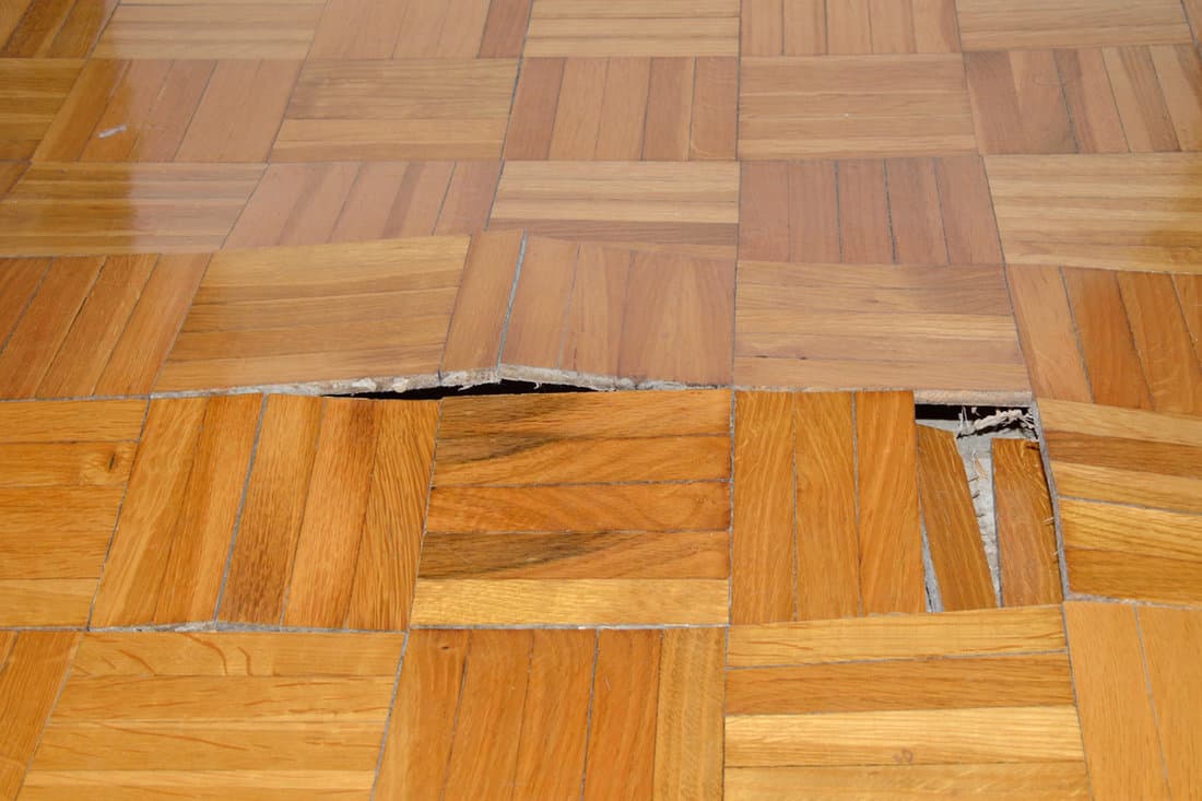 Damage flooring due to earthquake
