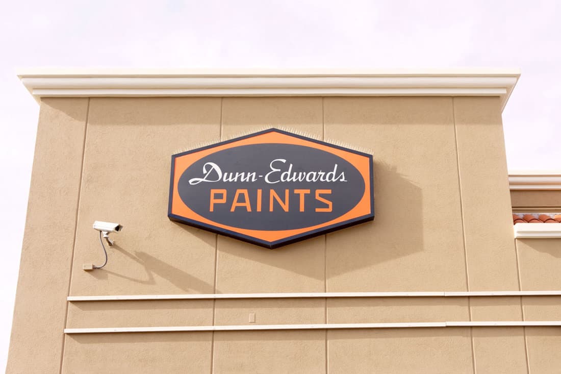 Edwards Paints sign in a strip mall