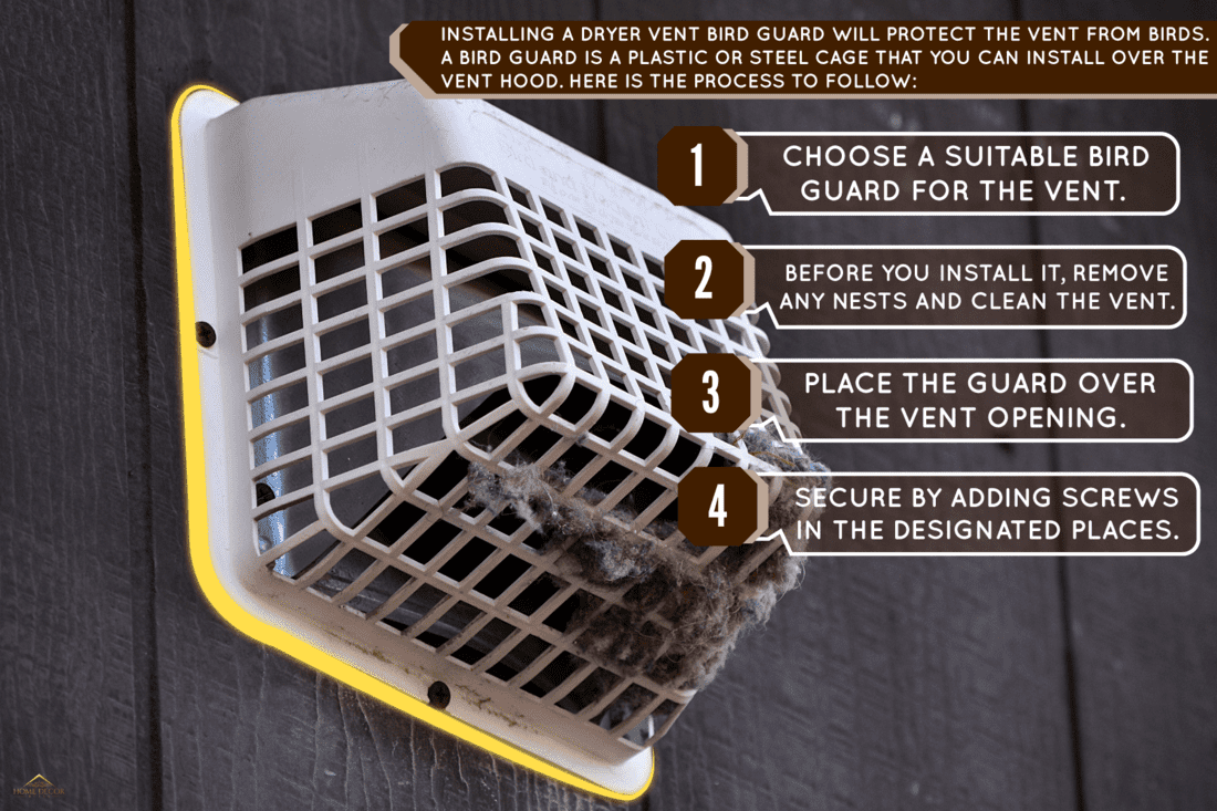 A dryer air vent accumulating dirt on its grills, How To Install Dryer Vent Bird Guard? [Quickly & Easily]
