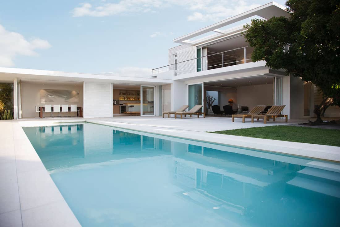 Modern house and swimming pool
