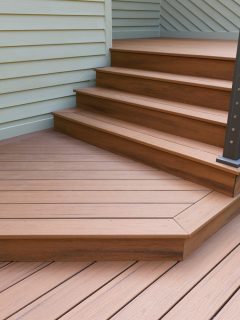 New Composite Wood Front Porch and Stairs - How Wide Should Deck Stairs Be