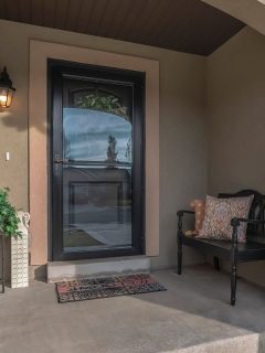 Panorama Glass entrance door with concrete steps day light. - How To Install A Larson Storm Door & Screen Insert [Step By Step Guide]