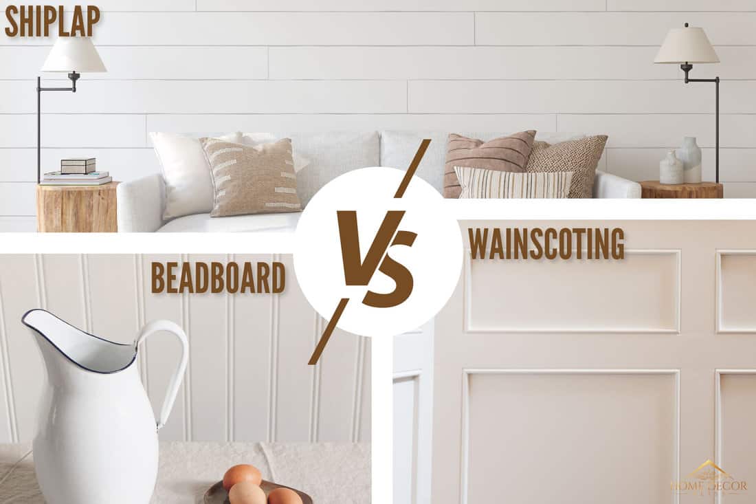 collab photos of Shiplap, Wainscoting, Beadboard designs for interiors for house, Shiplap Vs. Wainscoting Vs. Beadboard: What Are The Differences?