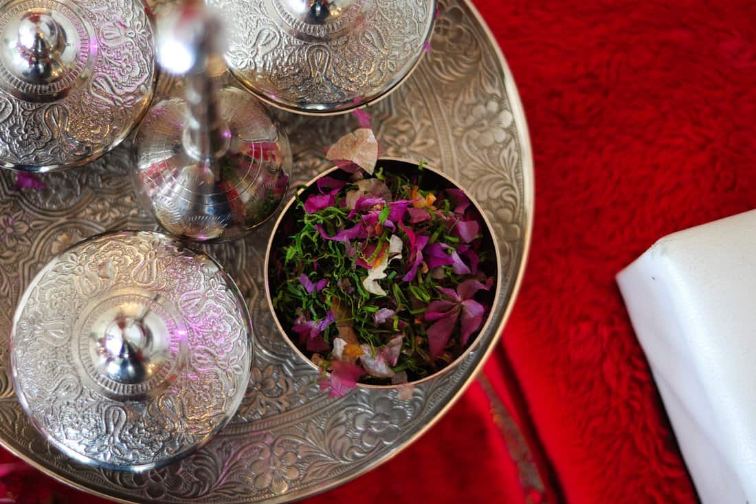 Traditional Malay potpourri inside the silverware
