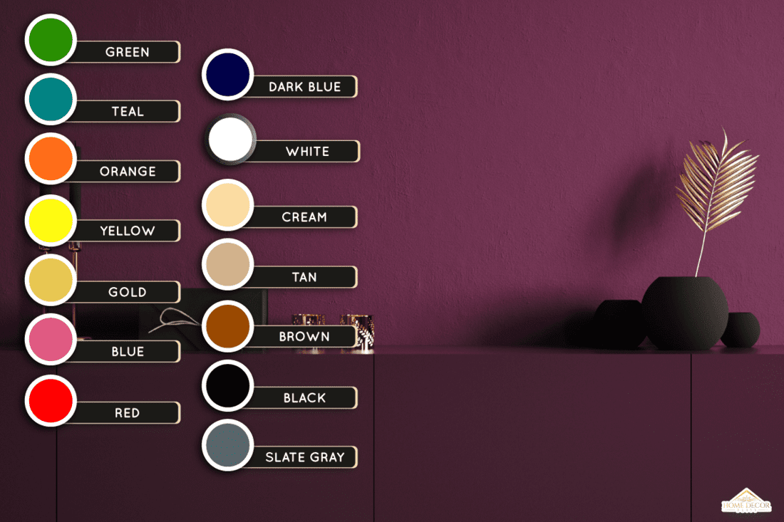 dark plum purple room with furnitures, 14 Colors That Go With Plum Walls For Your Home Decor (With Pictures)!