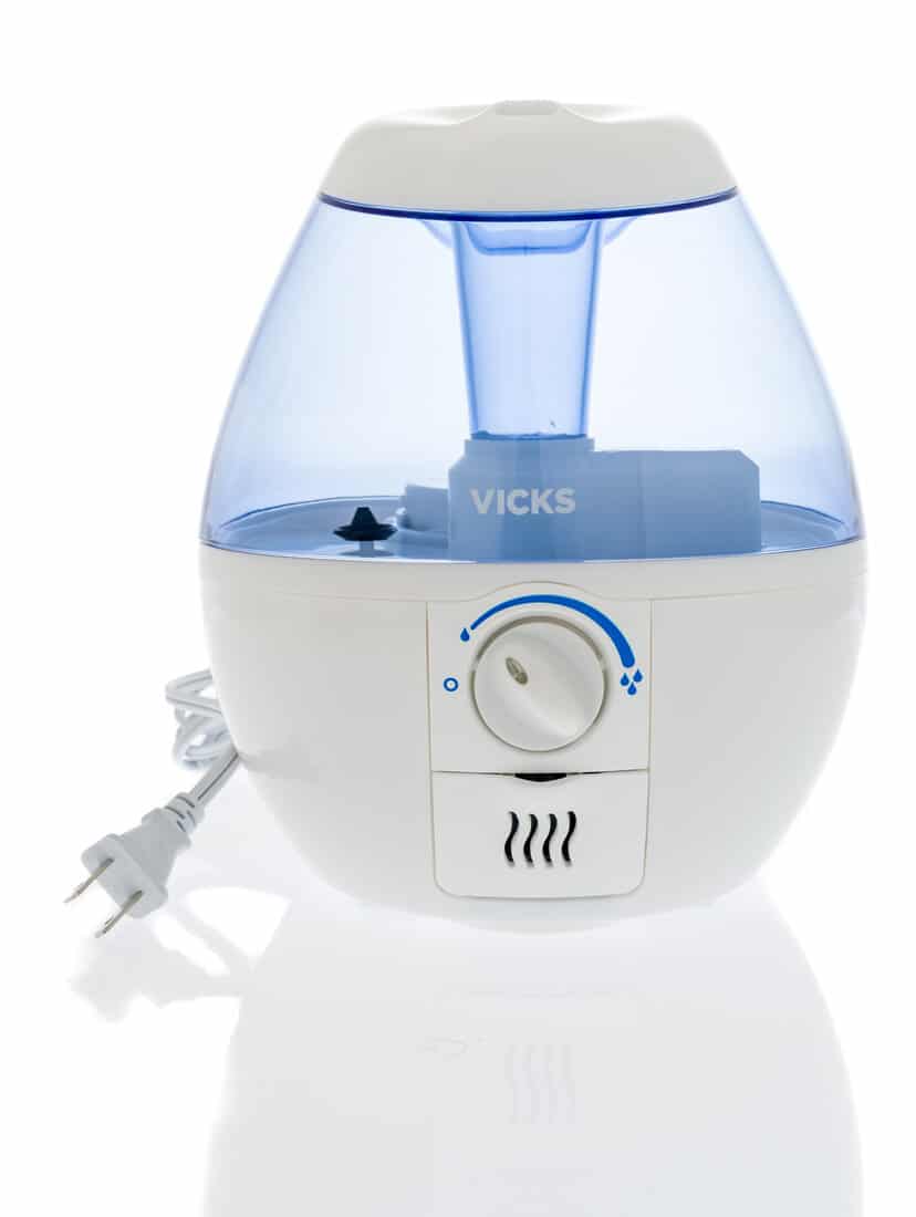 A Vicks humidifier on an isolated background