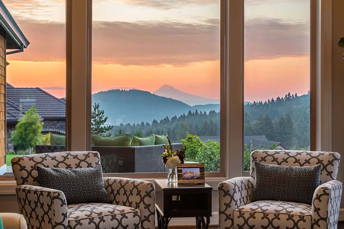 Beautiful Living Room Detail with Sunrise View