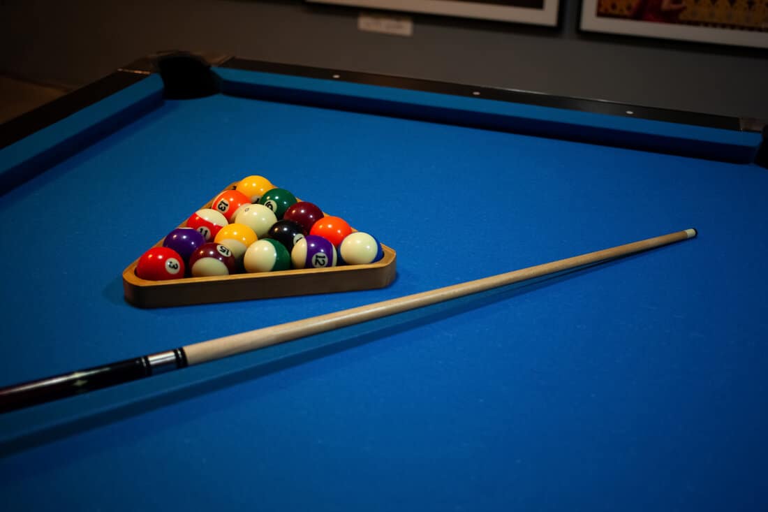 Blue pool game table