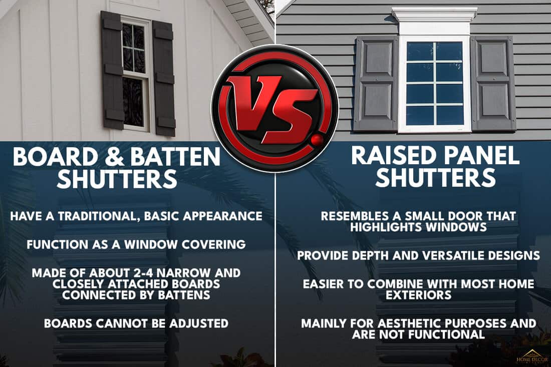 A comparison between Board & Batten and. Raised Panel Shutters, Board & Batten Vs. Raised Panel Shutters: Which Should You Choose?