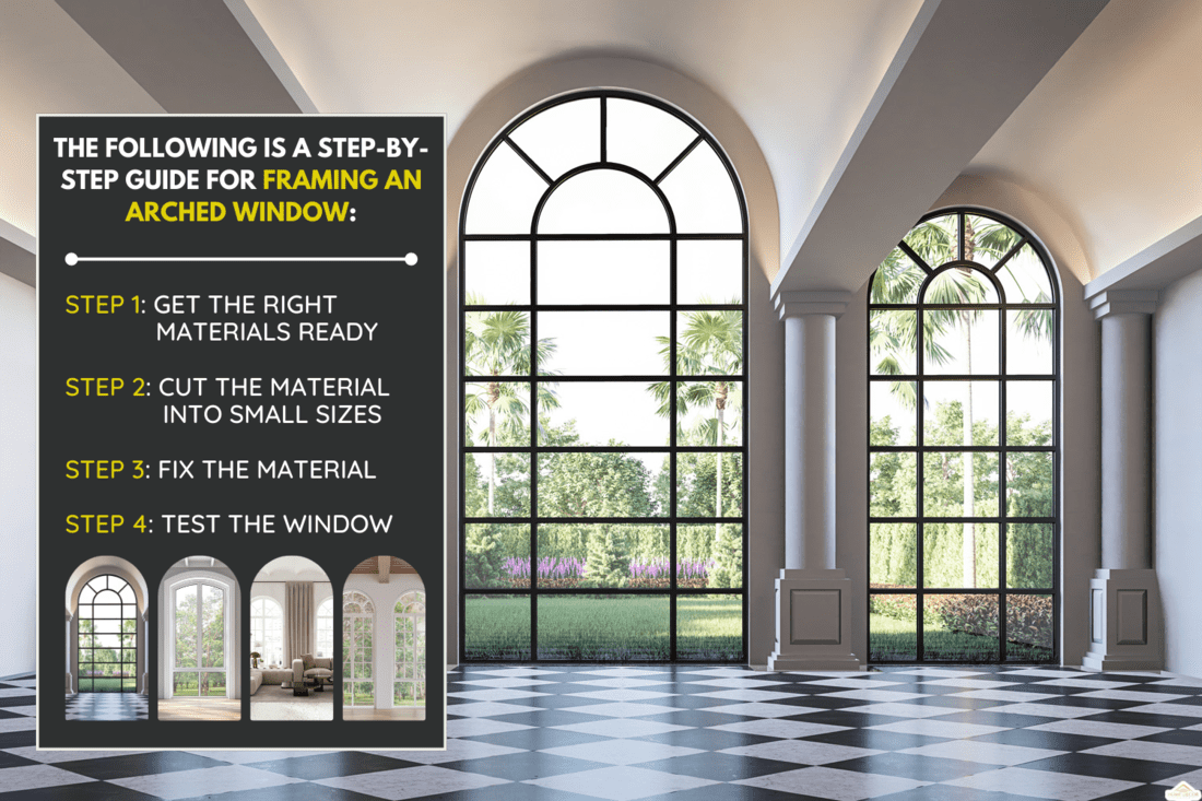 Classical style empty room interior with garden view 3d render - How To Frame An Arched Window [Step By Step Guide]