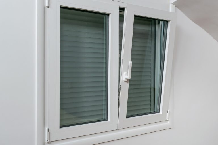 Double tilt and turn aluminum thermal break window with vertical fly screen and rolling shutter, casement window with European groove mechanism, Do Casement Windows Have Screens?