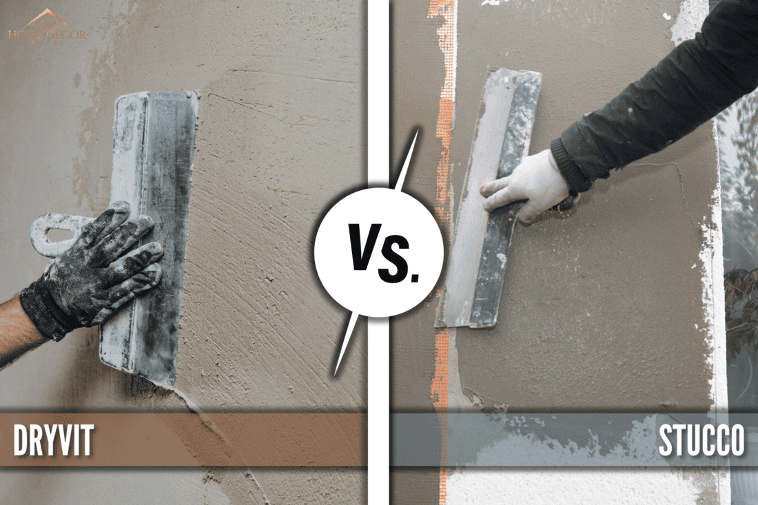 collab photo of a dryvit and a stucco differences and comon problems, Dryvit Vs Stucco: Differences & Common Problems