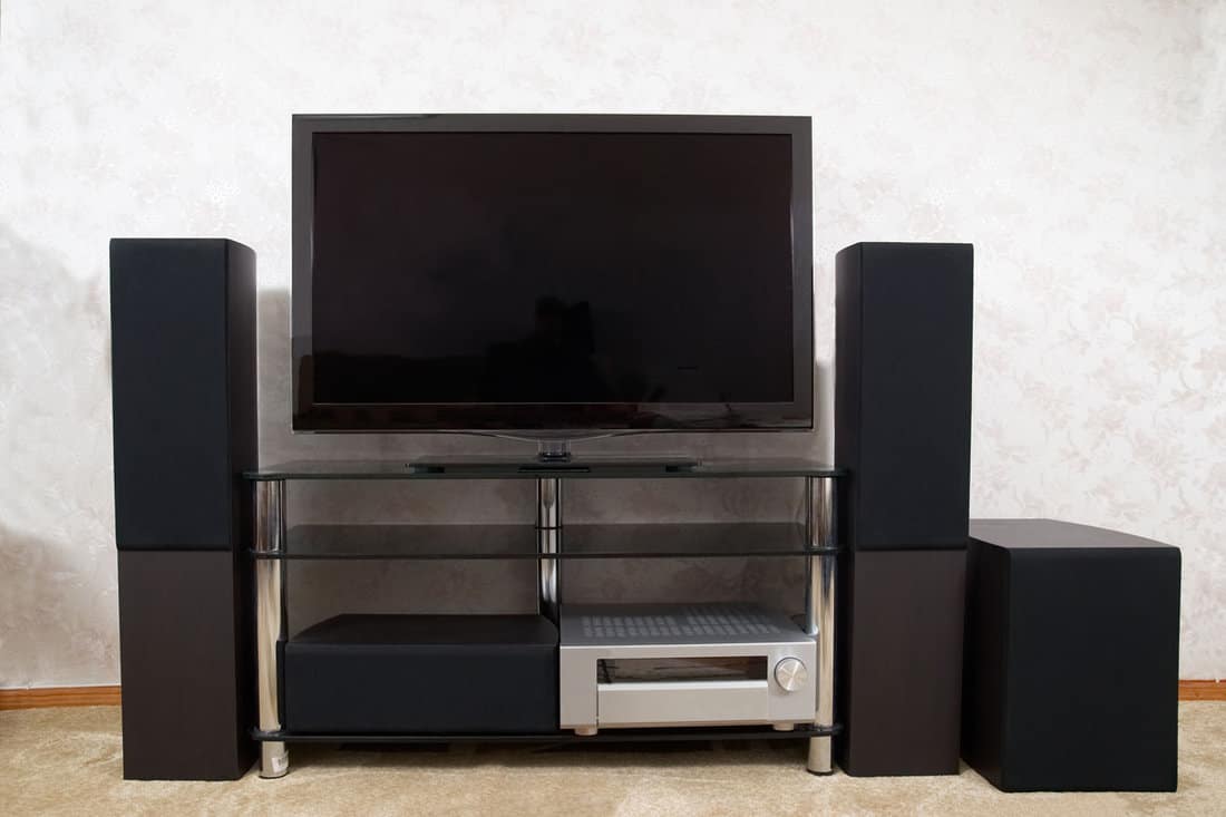 Home theater with plasma tv and hi-fi acoustics