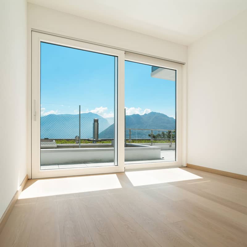Interior, empty room of a modern apartment with window
