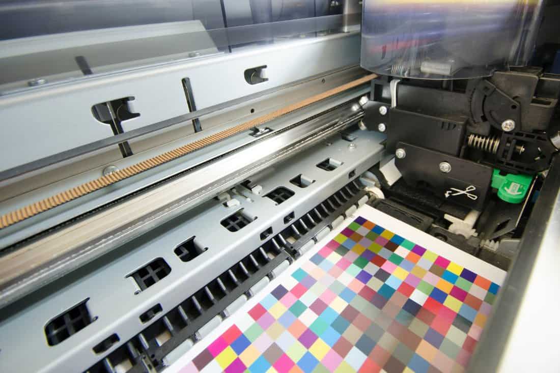 Large format ink jet printer.