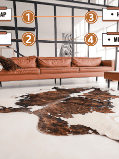 Modern Luxury Interior Design of a Bright Living Room. Interior Shoot -How To Layer A Cowhide Rug [4 Ways You Will Love!]