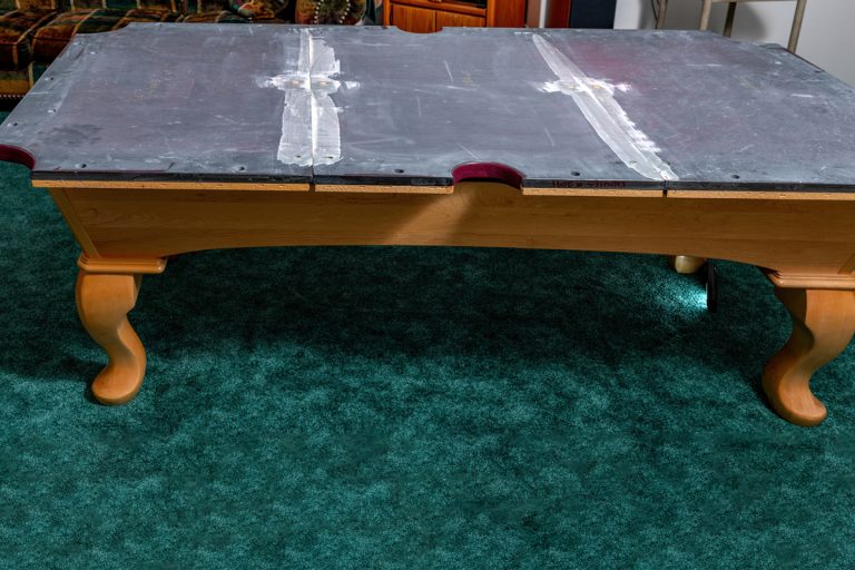 Pool table with the felt removed exposing the slate, Can You Paint A Pool Table?