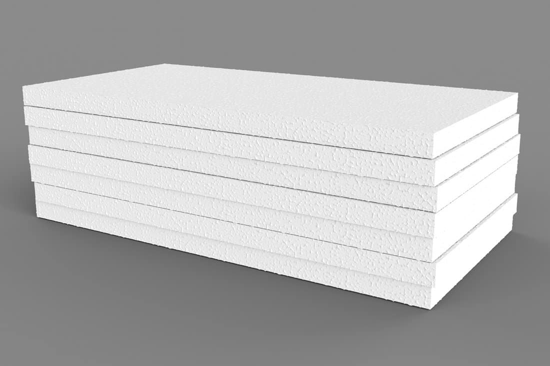 Styrofoam Sheets Stacked on white background